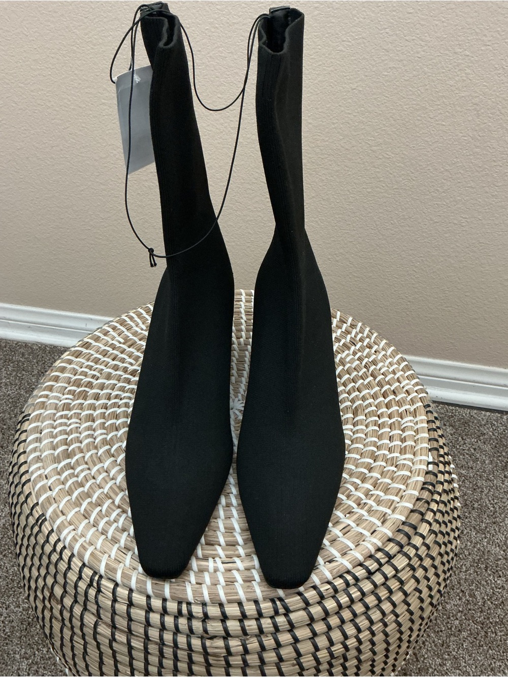 H&M Black Over-the-Knee Stretch Sock Boots/NWT